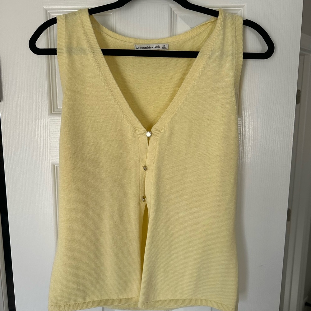 Abercrombie & Fitch Soft Yellow V-Neck Tank Top